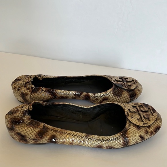 Tory Burch Reva Roccia Python Flats - Picture 3 of 8